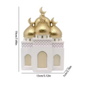Golden Dome Mosque & Minaret Set – Elegant White & Gold Islamic Home Decor for Ramadan & Eid