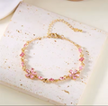 18K Gold Plated Crystal Clover Bracelet for Women