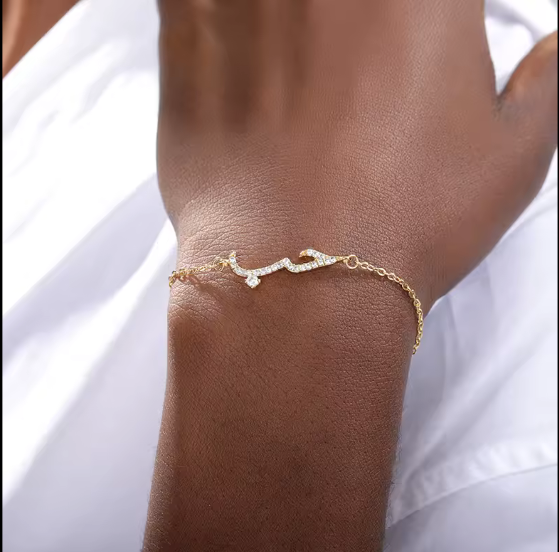 Arabic Calligraphy Love Script Crystal Bracelet