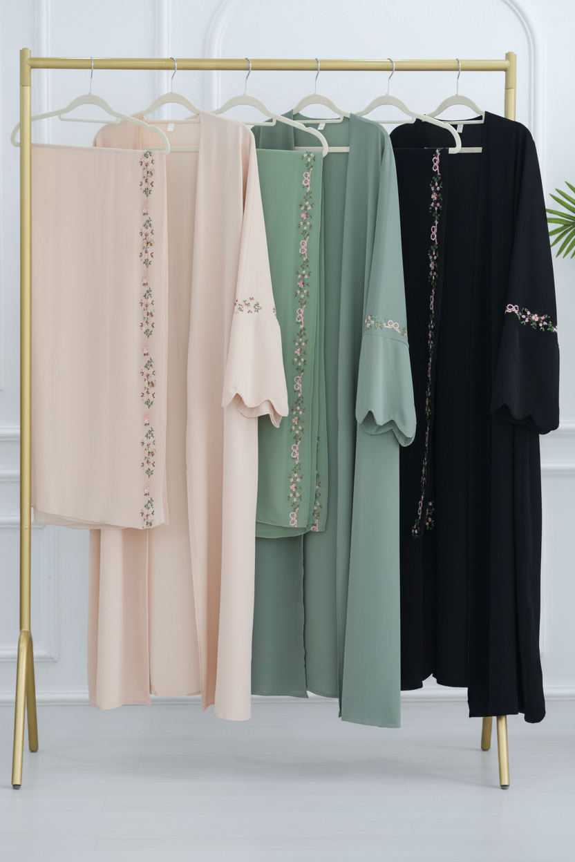 Luxury Dubai Floral Embroidered Abaya Collection