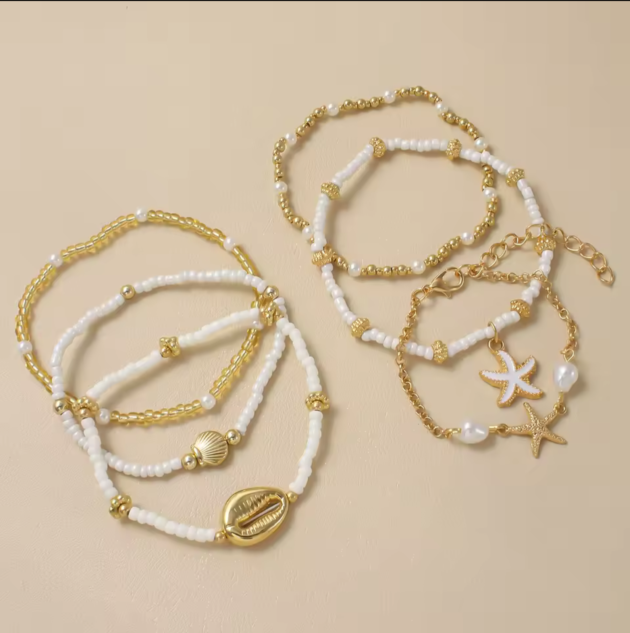 Vintage Starfish Beach Bracelet Stack